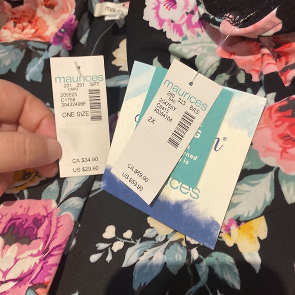 Maurices American Beach Floral Swim Dress AND Matching Cover Up 2X/OS - Picture 9 of 9